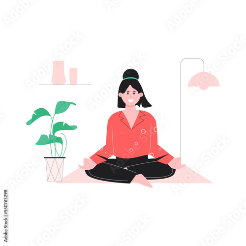 A flat illustration of meditation