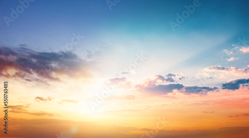Fototapeta Naklejka Na Ścianę i Meble -  Sunset sky as background  and clouds.