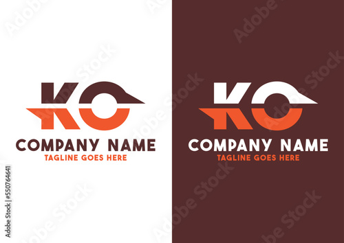 Letter KO logo design vector template, KO logo