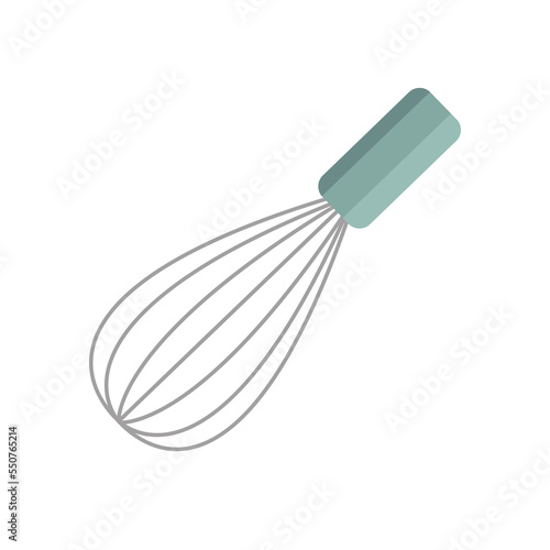 Simple whisk vector illustration isolated on white background. Balloon shaker. Kitchen equipment for mixing, beating, cooking eggs