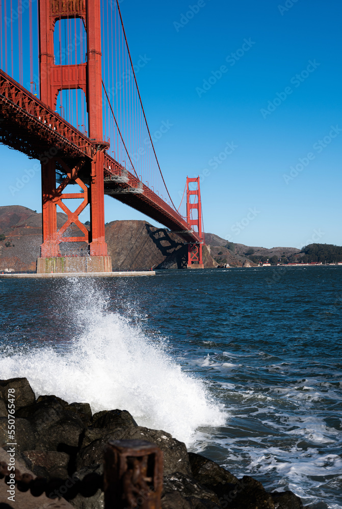 golden gate bridge waves