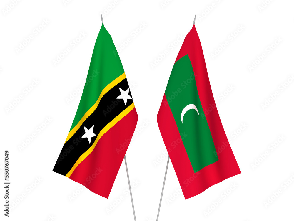 Maldives and Federation of Saint Christopher and Nevis flags Maldives and Federation of Saint Christopher and Nevis flags