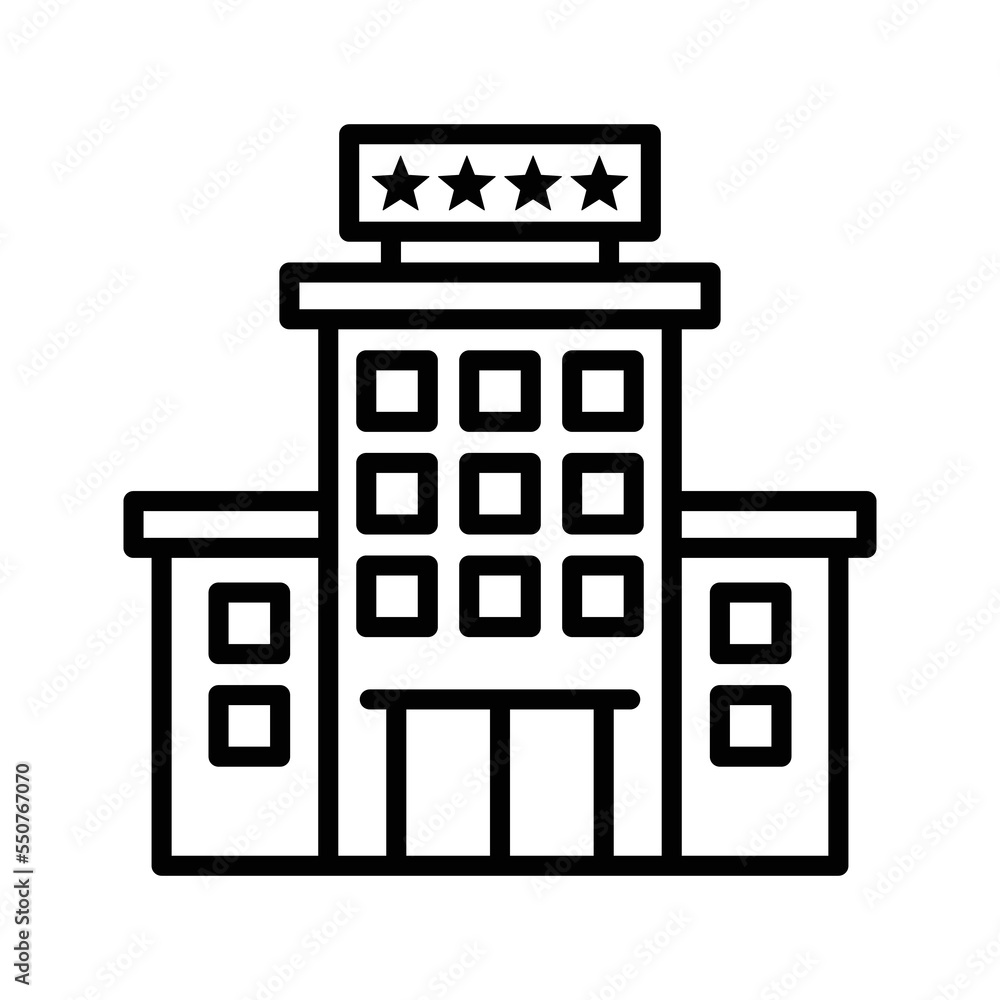 hotel building icon vector design template in white background hotel building icon vector design template in white background