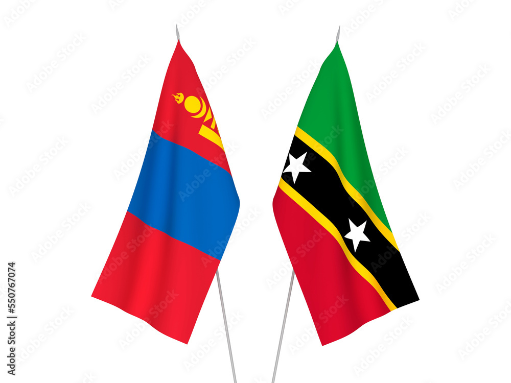 Mongolia and Federation of Saint Christopher and Nevis flags Mongolia and Federation of Saint Christopher and Nevis flags