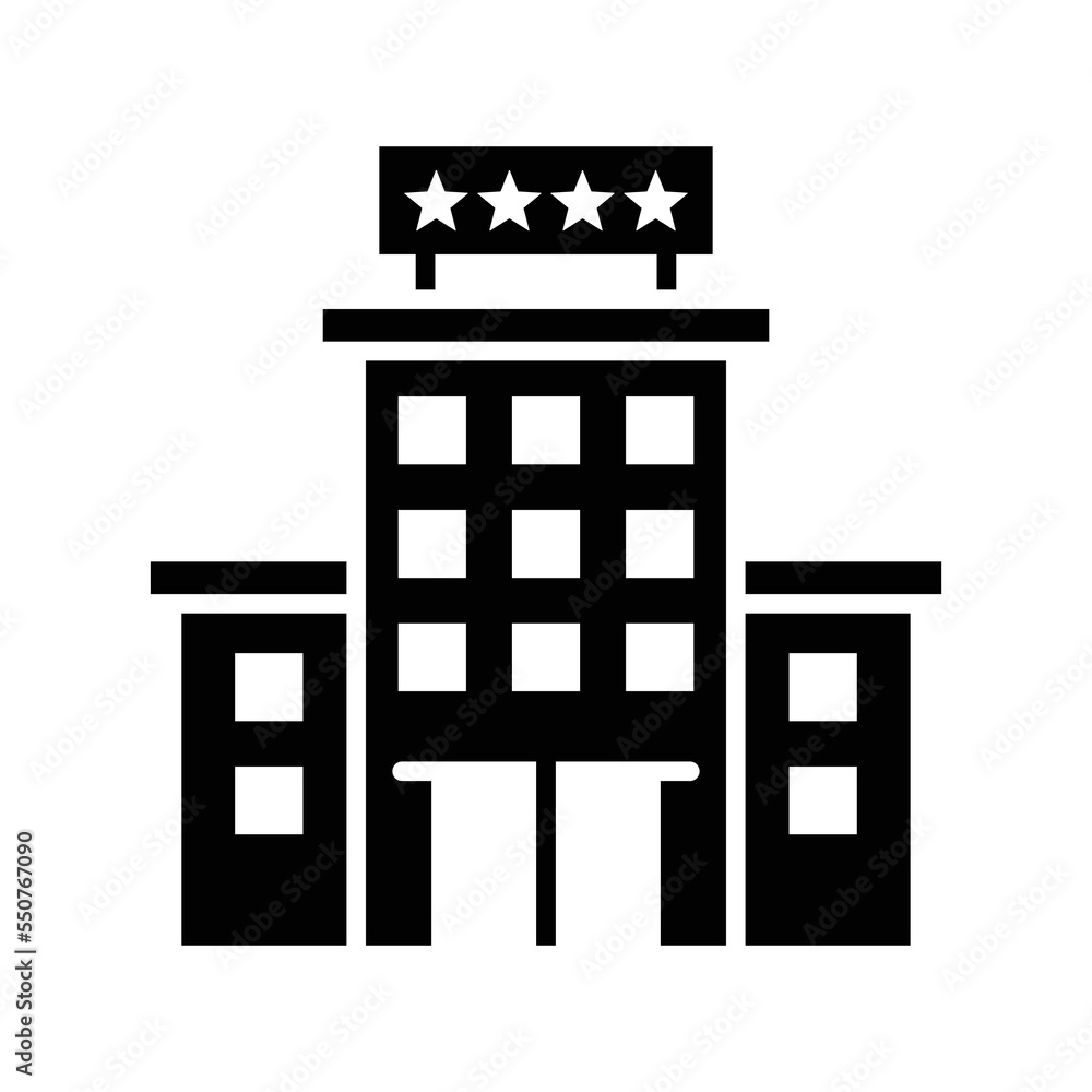 hotel building icon vector design template in white background hotel building icon vector design template in white background