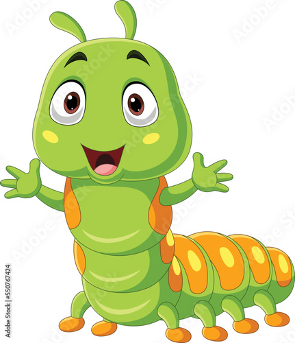 Cartoon caterpillar isolated on white background