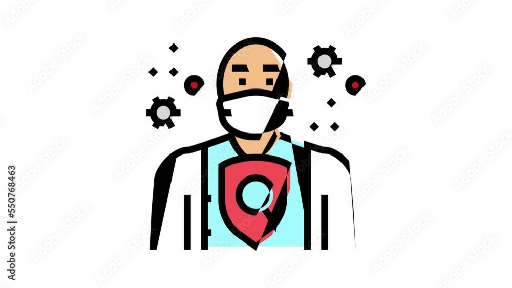 immunologist hiv aids color icon animation immunologist hiv aids color icon animation