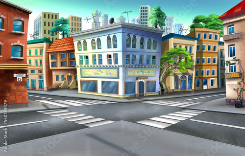 Pedestrian crossing at the crossroads