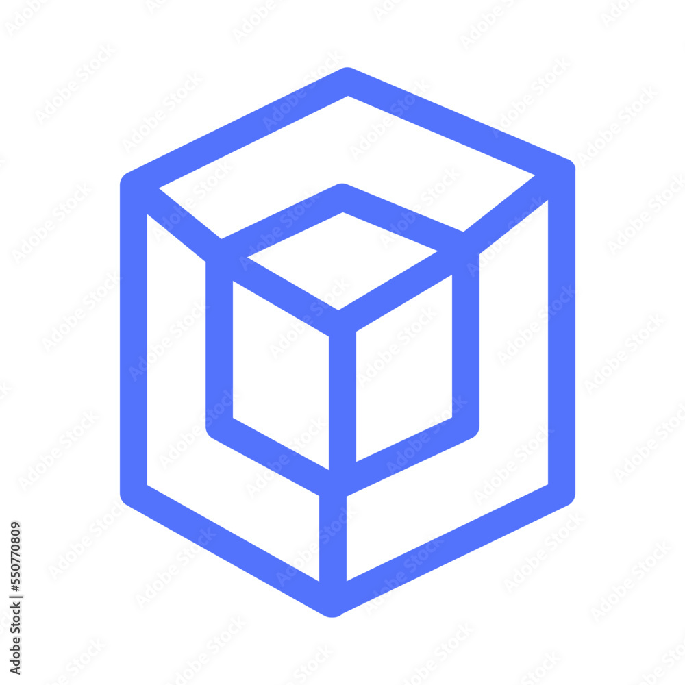 Cube D Box Modeling Technology Icon
