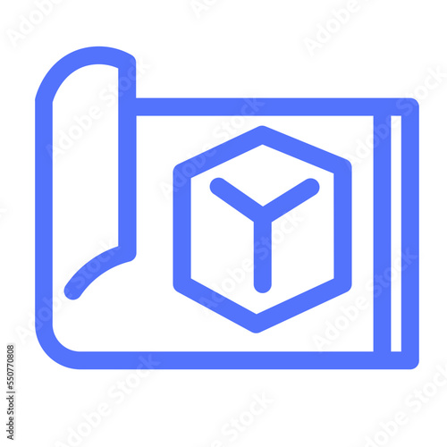 Cube D Box Modeling Blueprint Design Technology Icon