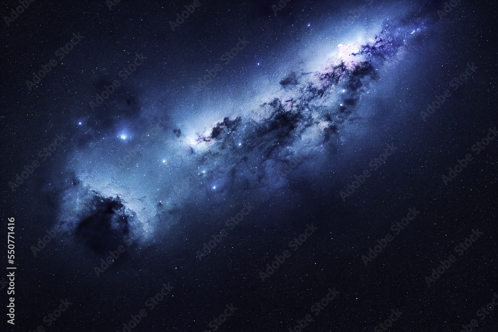 Beautiful galaxy formation in outer space.  
Digitally generated image