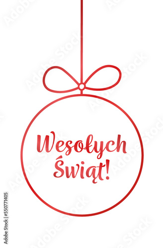 Wesołych Świąt! Bombka napis