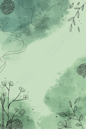 Green Floral Background 