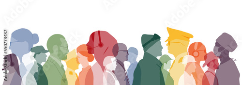 People of different professions together.