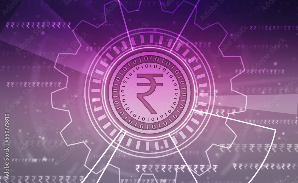 Indian Rupee symbol on financial Background, Growth of Indian stock market, Abstract finance background, Stock market Concept background