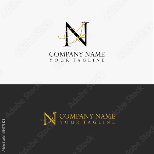 The initials of the N and S cursive logo