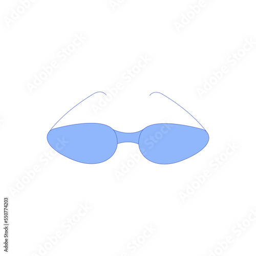 Stylish Blue goggle Vector Shown on white background. in flat design. 