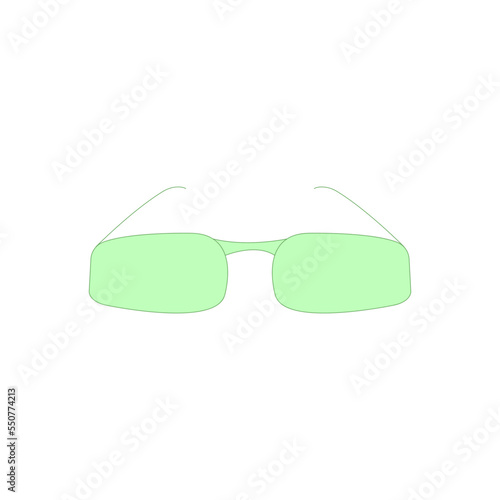 Green goggle Vector Shown on white background.