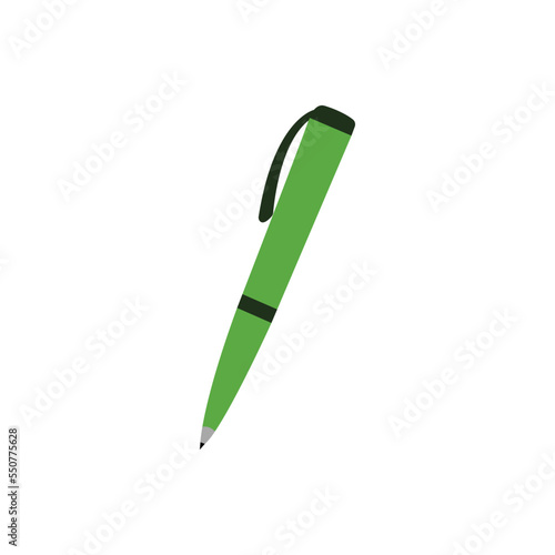 green pen isolated on white background.