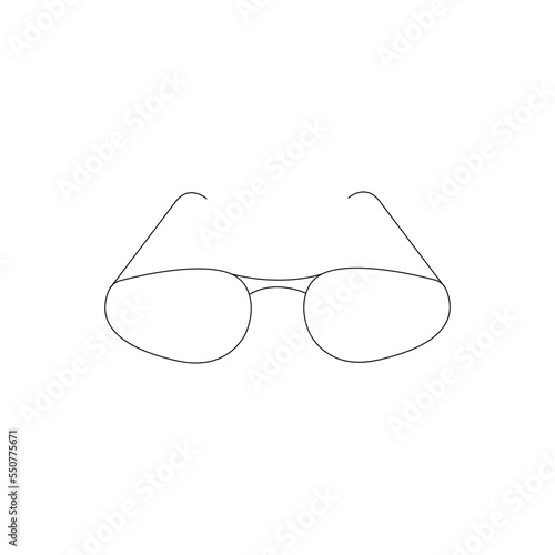 Cartoon Isolated Sunglasses Vector Illustration isolated on white background. line art outline illustration.