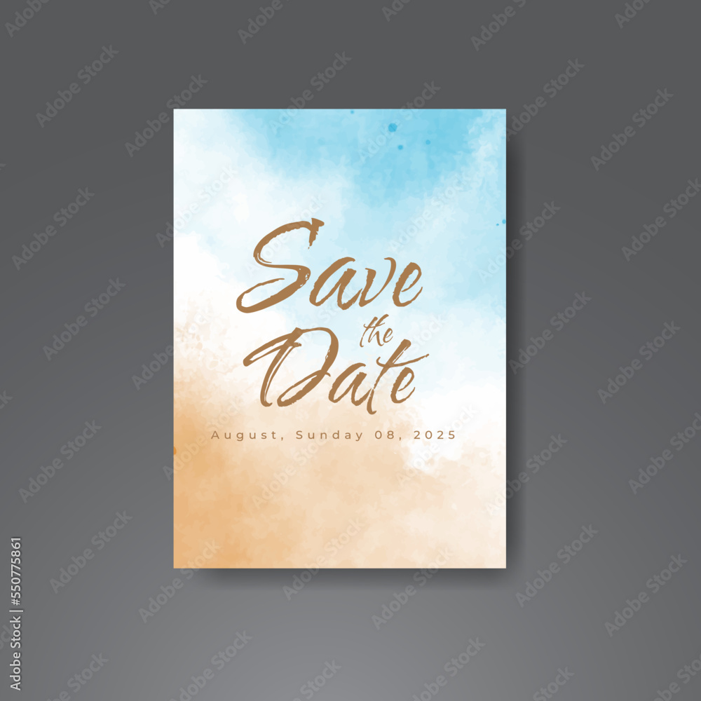 Wedding invitation with abstract watercolor background Wedding invitation with abstract watercolor background
