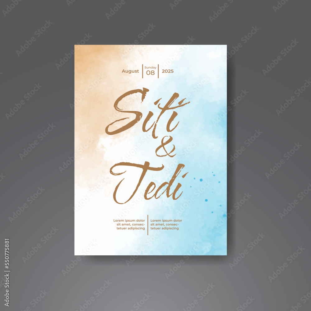 Wedding invitation with abstract watercolor background Wedding invitation with abstract watercolor background