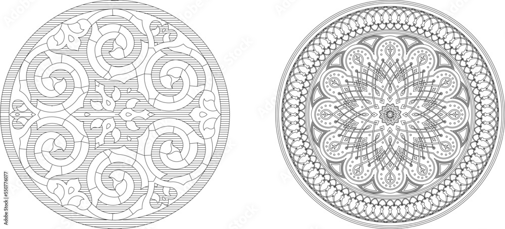 vector decorative arabic custom motif with white background vector decorative arabic custom motif with white background