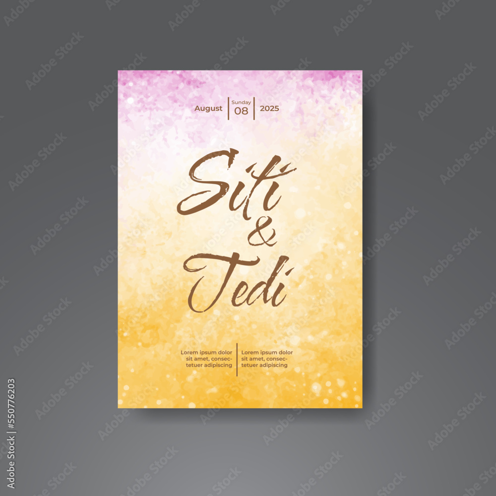 Wedding invitation with abstract watercolor background Wedding invitation with abstract watercolor background