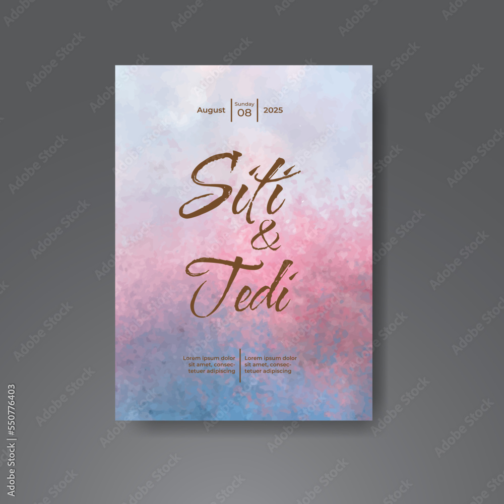 Wedding invitation with abstract watercolor background Wedding invitation with abstract watercolor background