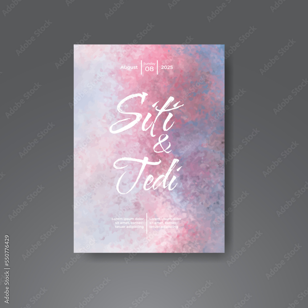 Wedding invitation with abstract watercolor background Wedding invitation with abstract watercolor background