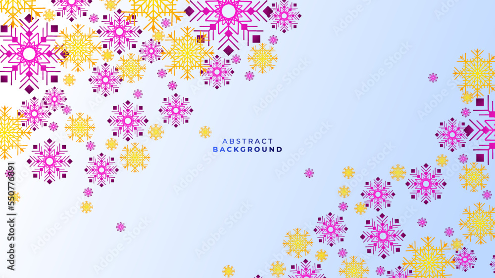 christmas background with snowflake winter snow border vector illustration for greeting card, wallpaper, banner, happy holiday, new year, and party invitation