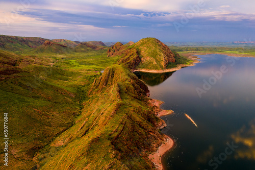 Fototapeta Naklejka Na Ścianę i Meble -  aerial shot of lake argyle in Western Australia