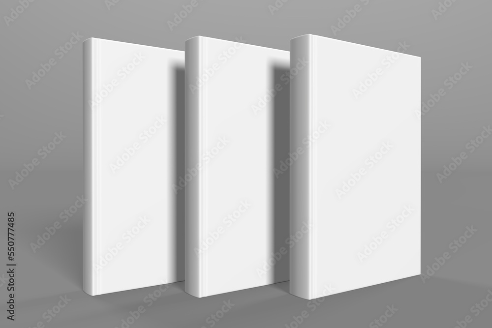 Premium Vector  Blank hardcover book standing on grey background in 3d  illustration