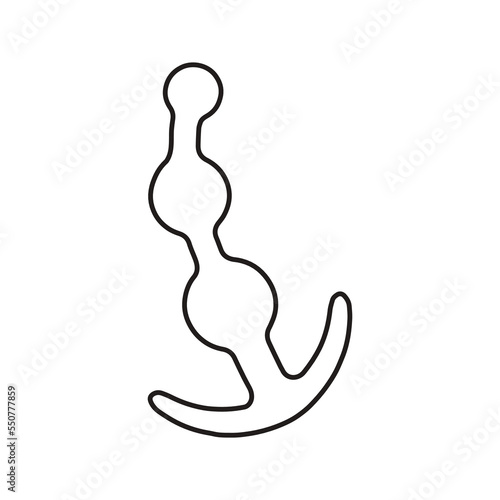 Illustration of sex toy on a white background. Erotic object. An object of pleasure.