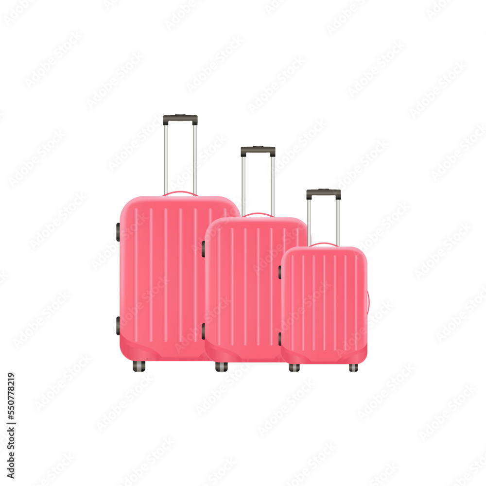 Modern suitcases for travelling on white background Modern suitcases for travelling on white background