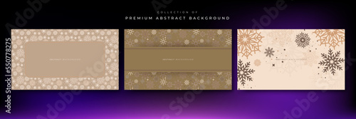 christmas background with snowflakes. Happy new year 2023 background. Merry christmas card decoration with skin tone beige pastel brown color gradient