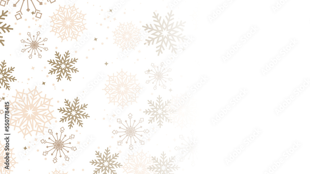 christmas background with snowflakes. Happy new year 2023 background. Merry christmas card decoration with skin tone beige pastel brown color gradient christmas background with snowflakes. Happy new year 2023 background. Merry christmas card decoration with skin tone beige pastel brown color gradient