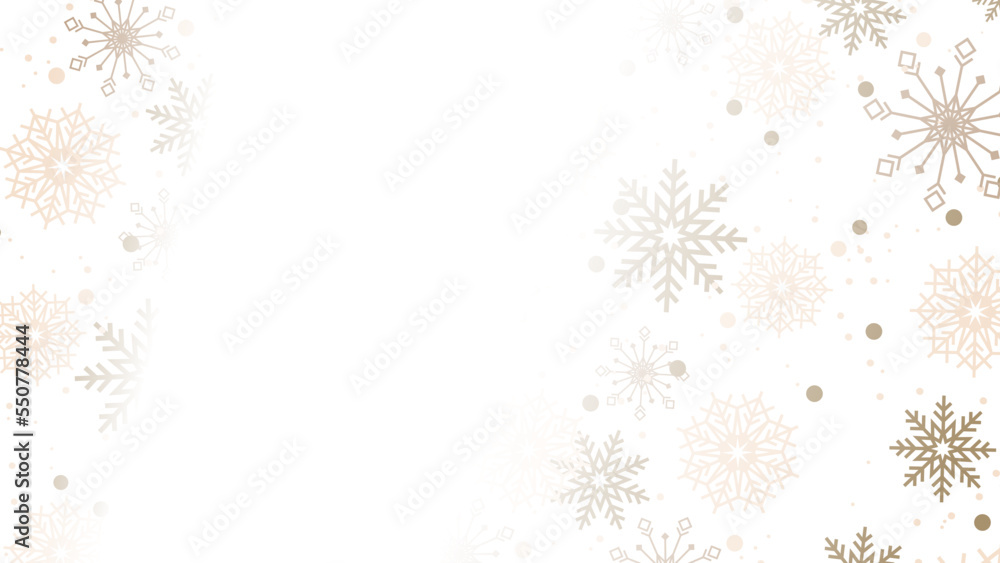 christmas background with snowflakes. Happy new year 2023 background. Merry christmas card decoration with skin tone beige pastel brown color gradient