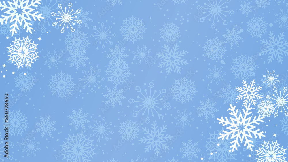Blue snowflake border with Christmas design for greeting card. Vector illustration, merry xmas snow flake header or banner, wallpaper or backdrop decoration. New year 2023 Blue snowflake border with Christmas design for greeting card. Vector illustration, merry xmas snow flake header or banner, wallpaper or backdrop decoration. New year 2023