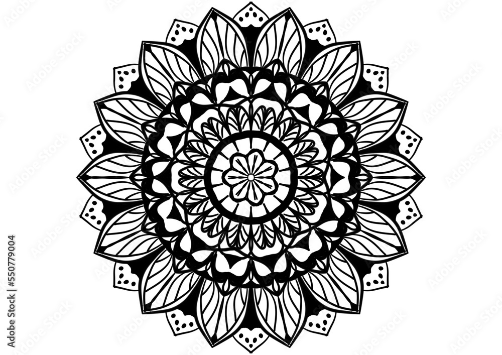 Fototapeta premium mandala abstract square background. Round mandala decorative ornament pattern.