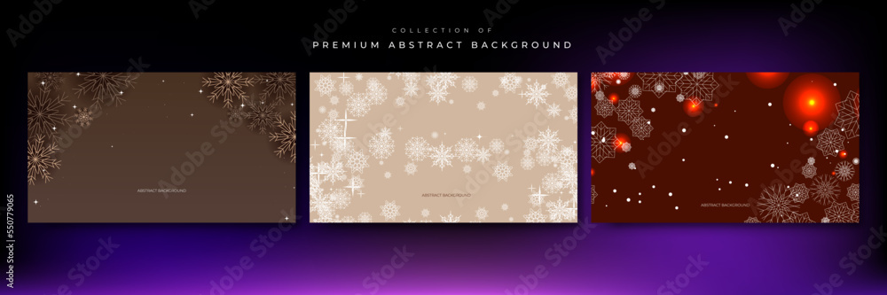 Beige pastel christmas card with snowflake border vector illustration. Christmas background with snowflake snow winter decoration. Christmas background with snow