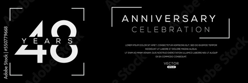 48 years anniversary celebration template, Vector illustration.