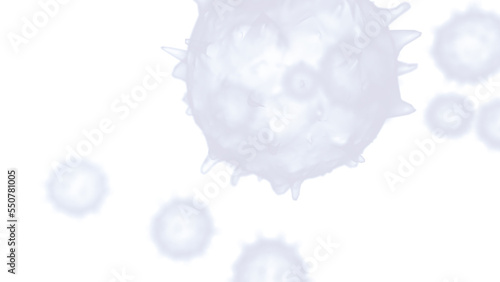 X-ray Virus, flu, view of a virus under a microscope, infectious disease. 3D illustration. 3D high quality rendering. 3D CG. PNG format.