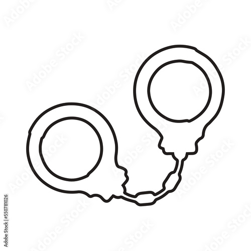 Handcuffs for erotic games. Illustration of a sex toy. An erotic object.