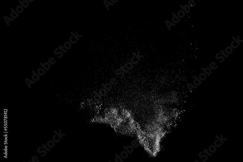 Distressed white grainy texture. Dust overlay textured. Grain noise particles. Rusted black background. Vector illustration. EPS 10. 