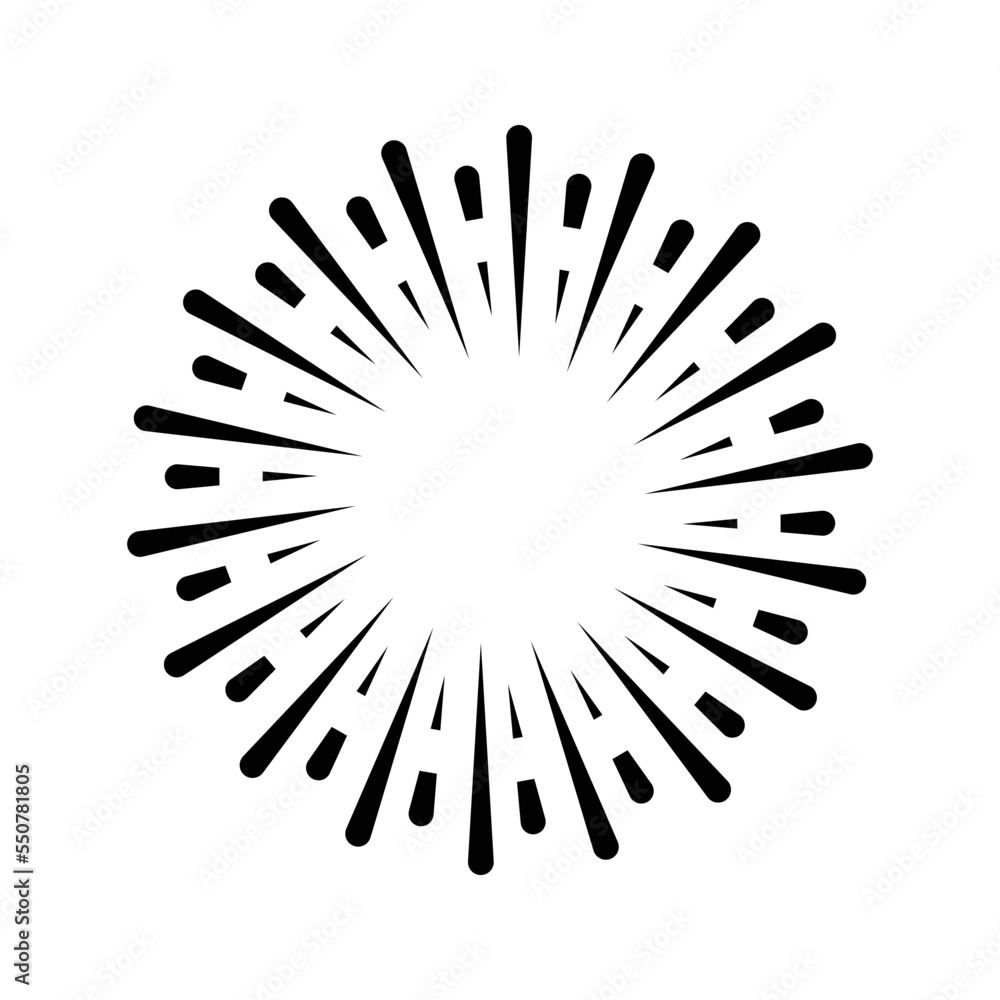 Obraz premium Fireworks line icon, outline vector sign, linear pictogram isolated on white. logo illustration