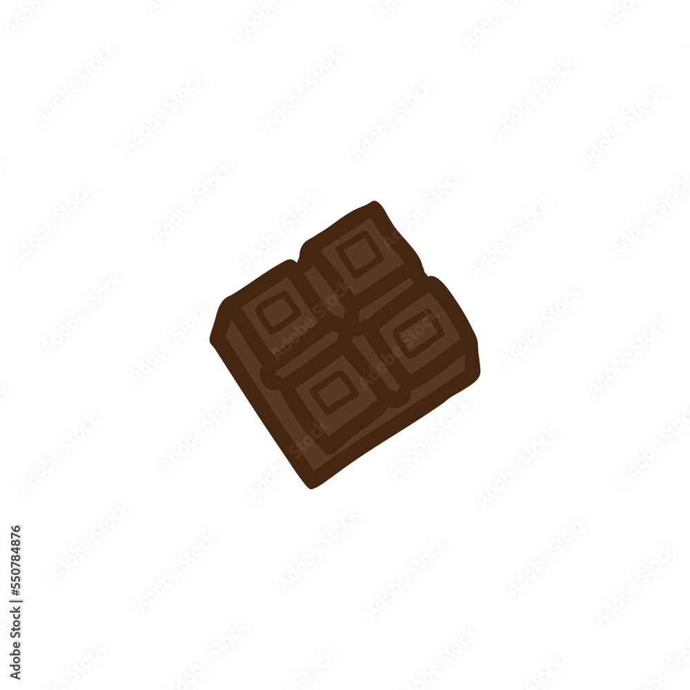 Fototapeta premium Chocolate. Pieces cocoa fruit. Cartoon vector icon.