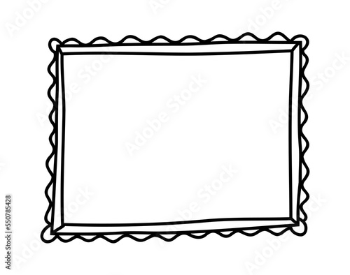 Doodle picture frame. Hand drawn vintage sketchy shape. Vector collection
