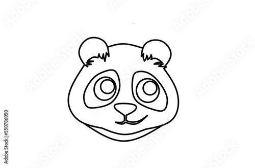 Photography Cute panda smug face emoji line art