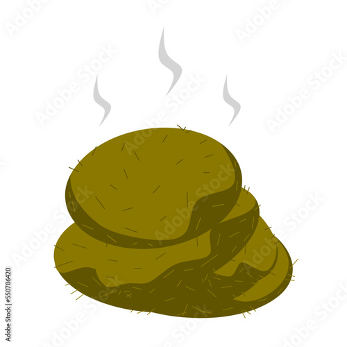 Cartoon horse poop Pile of smelly animal dung on a white background. Good for traditional compost manure.